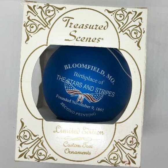Patriotic Bloomfield, MO Christmas Ornament,  Birthplace of Stars and Stripes - Picture 1 of 4